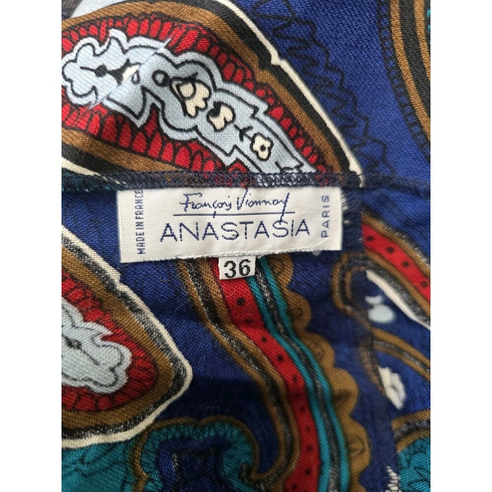 Vtg François Viannay Paris Anastasia Blouse Women’s 36 (S) 100% Wool Paisley - Picture 8 of 12